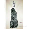 woven dress with flower print